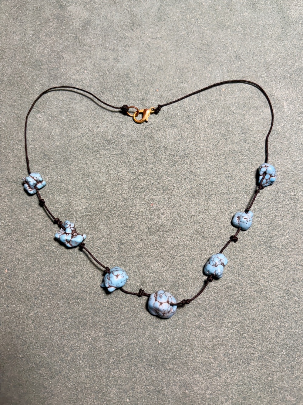 Handmade Blue Turquoise Bead Necklace - Women Jewelry